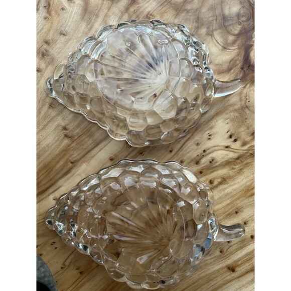 2 Vintage Grape Cluster Clear Glass Candy Nut Bowls Dishes - Picture 6 of 7
